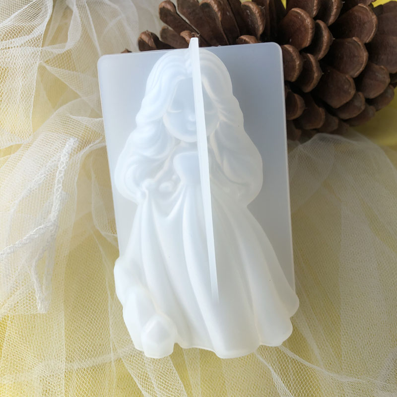 Candle Making Items - 3D carino principessa candela in silicone