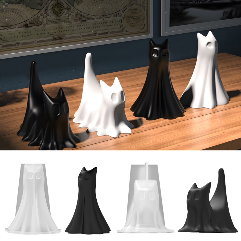 Candle Making Tools - Gatto fantasma Halloween Ornamento da tavolo