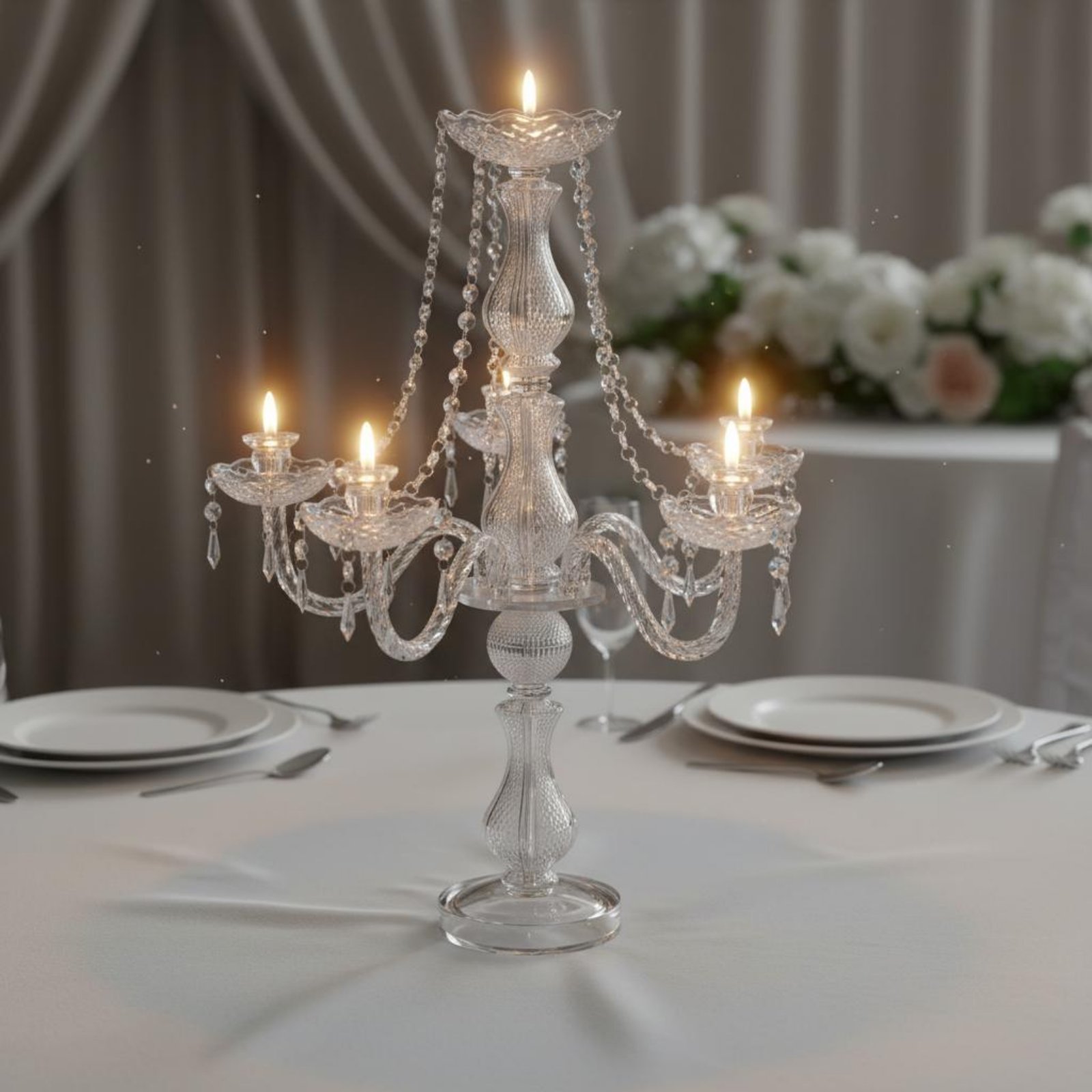 Candle Making Diy - Candelabro in Cristallo Elegante per Matrimoni,